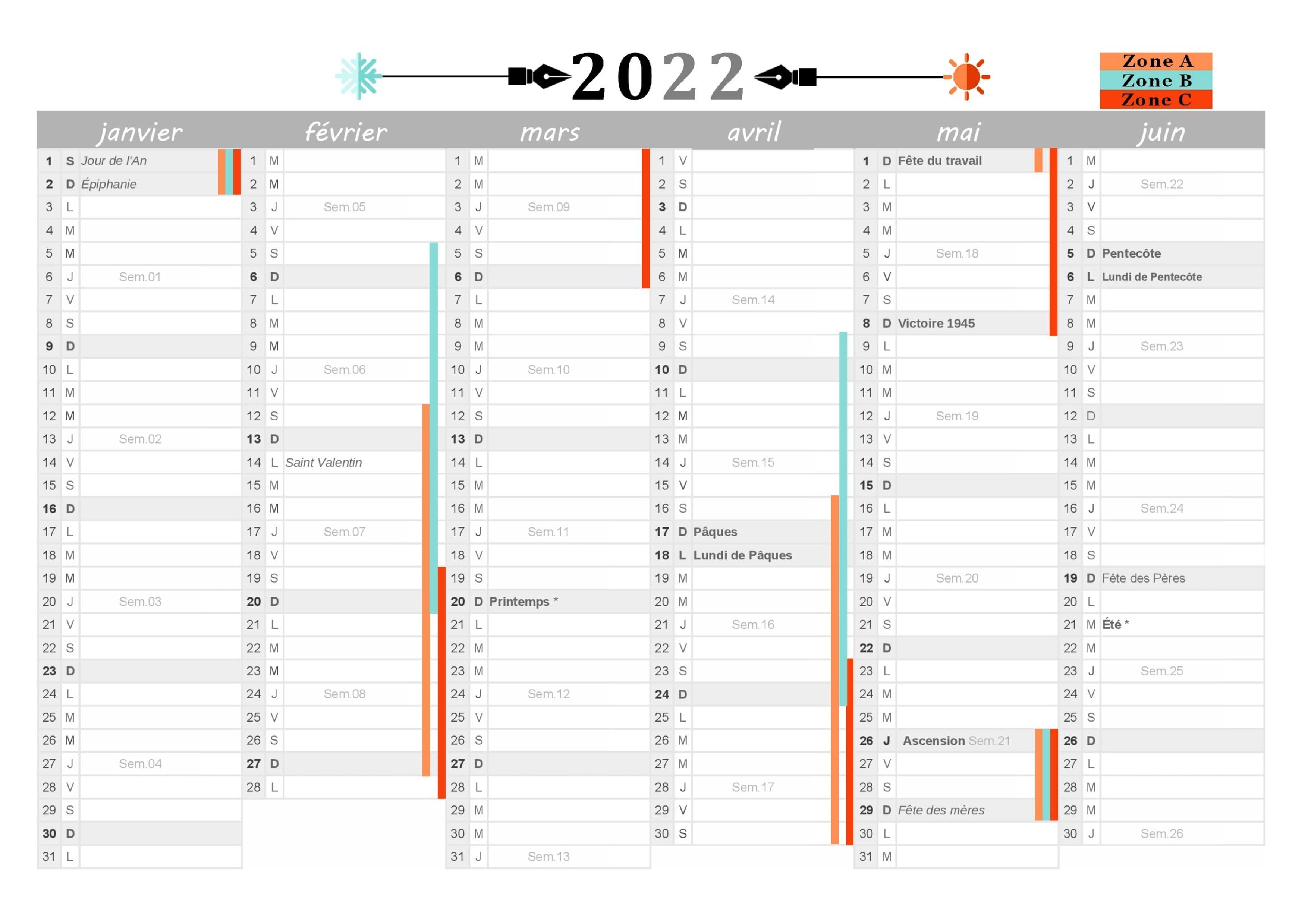 Calendrier Mensuel 2023 Gratuit à Imprimer Avec Vacances Scolaires Calendrier De 2022 Avec Vacances Scolaires À Imprimer Au Format Pdf A4