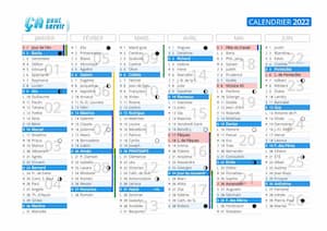 Vacances scolaires 2022, calendrier du 1er semestre.