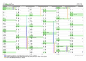 1er semestre 2022 du calendrier avec vacances scolaires à imprimer