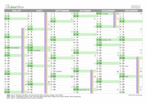 2ème semestre 2022 du calendrier avec vacances scolaires à imprimer !