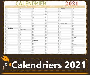 Calendrier annuel du 2e Semestre 2021