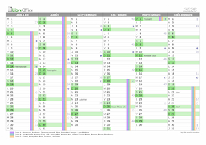 2ème semestre 2026 à imprimer : calendrier avec vacances scolaires.