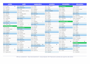Calendrier : 2ème semestre 2026 à imprimer avec jours fériés.