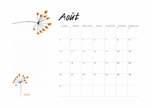 planning de aout 2026