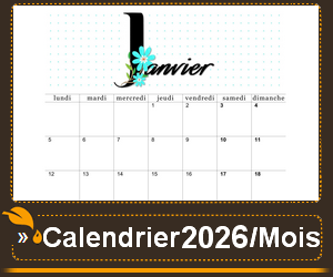 calendrier du mois de janvier 2026 à imprimer