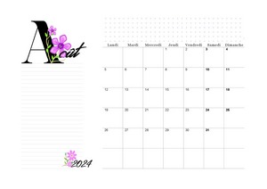 Calendrier d'août 2025 à imprimer en mode paysage au format A4 !