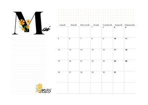 Planning de mai 2025.