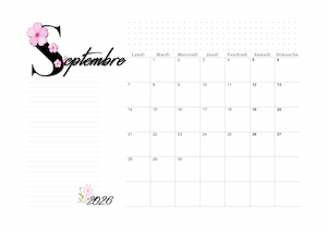 Calendrier avec lettre florale rose !
