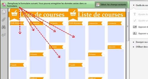 Liste de courses à imprimer et plastifier - Remplir au feutre ou veleda