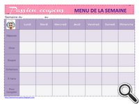 menu de la semaine à imprimer vierge - planning n°3.