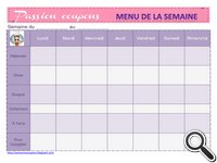 Planificateur de menus à imprimer