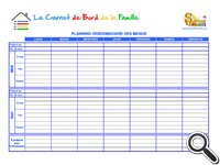 menu de la semaine à imprimer vierge - planning n°2.