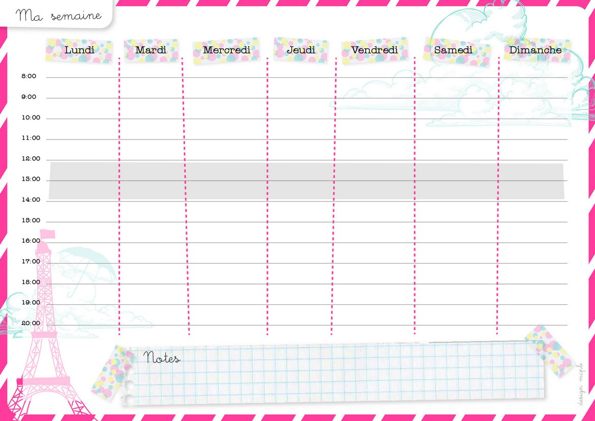 Semainier Gratuit Imprimer Jolis Plannings PDF Au Format A4 Semainier Gratuit Imprimer Jolis Plannings PDF Au Format A4