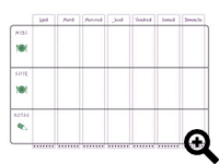 Tableau de planification des repas de la semaine à imprimer en couleur.