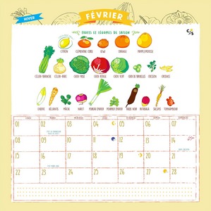 Le calendrier de fruits et légumes de saison de février.