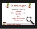 Screenshot du menu de la semaine sur saveursdenfants.com.