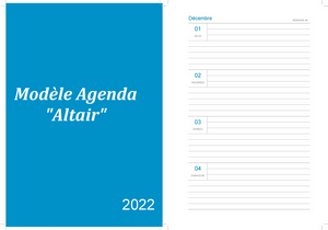 Organisation : agenda décembre 2022 à imprimer - Altair