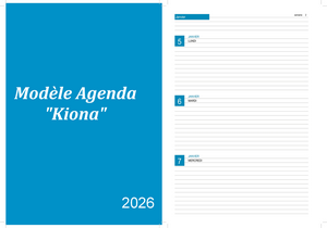 Kiona PDF gratuit - Agenda de janvier 2026 à imprimer.