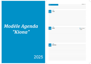 Kiona PDF gratuit - Agenda de juin 2025 à imprimer.