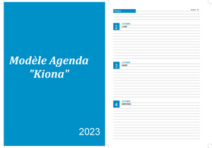 Agenda semainier octobre 2023 à imprimer - Kiona