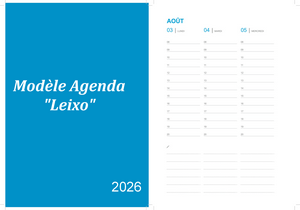 Leixo PDF gratuit - Agenda de aout 2026 à imprimer.