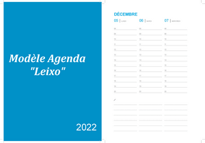 agenda hebdomadaire décembre 2022 à imprimer - Leixo