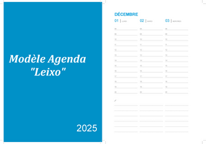 Leixo PDF gratuit - Agenda de décembre 2025 à imprimer.