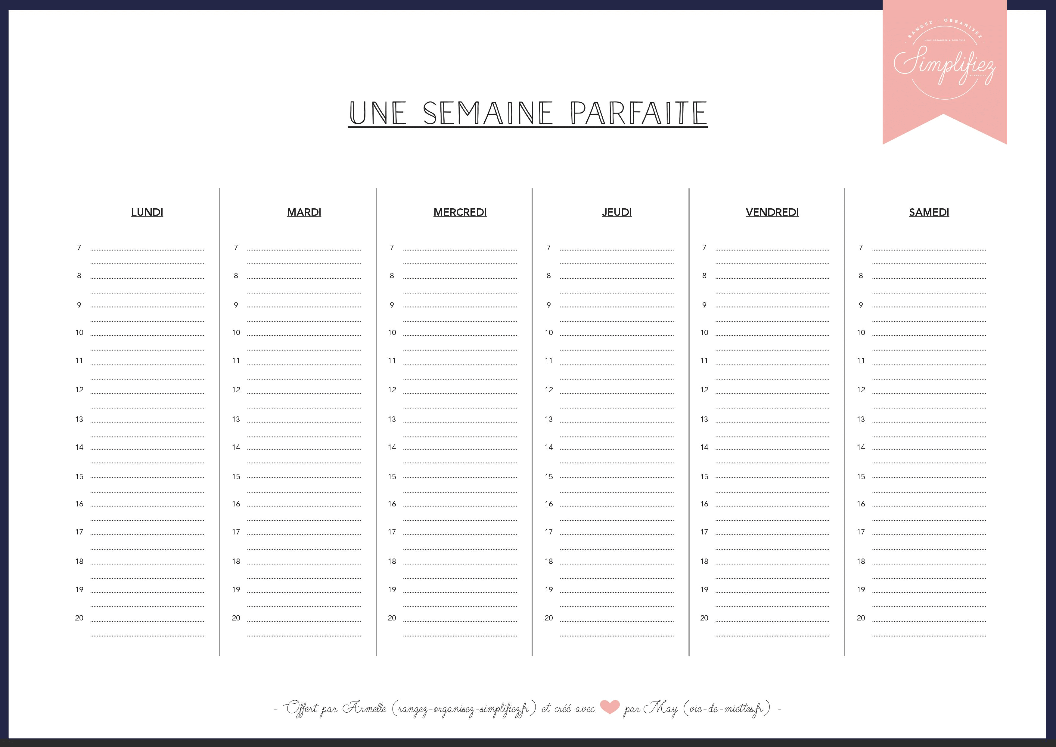 Planning mensuel  Organisation imprimable, Calendrier à imprimer