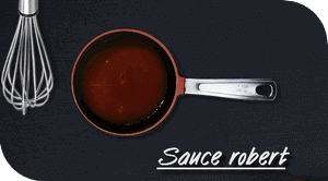 Illustration sauce robert pour poulet volaille de couleur brune.